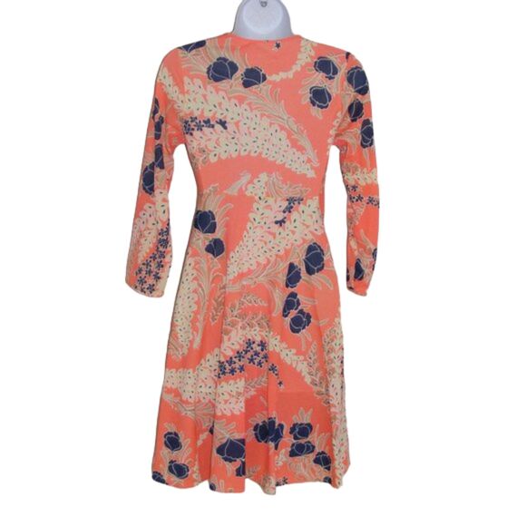 LORD & TAYLOR Robe, XXS, Wrap, Orange/Blue floral, long sleeves - Picture 5 of 8